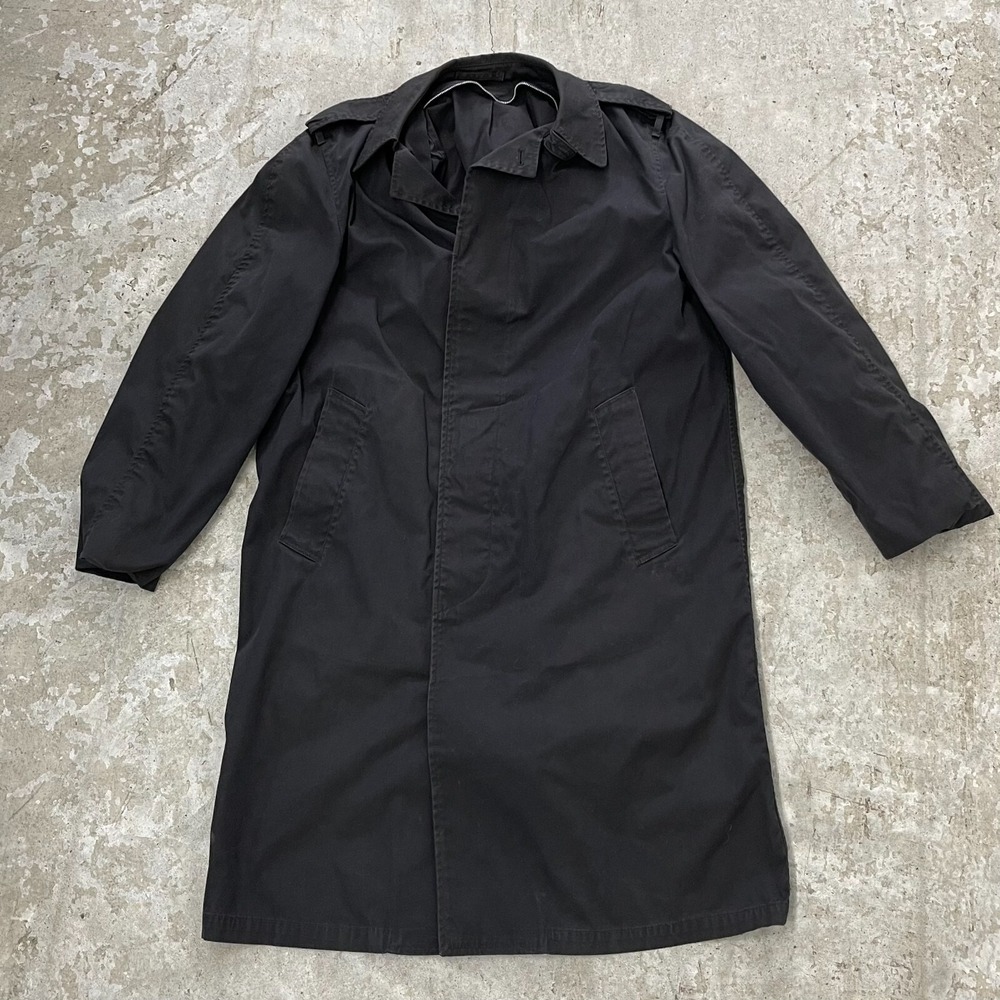US Army Raincoat Mens 38 Regular Black Trench NO Liner Field‎ Uniform Military